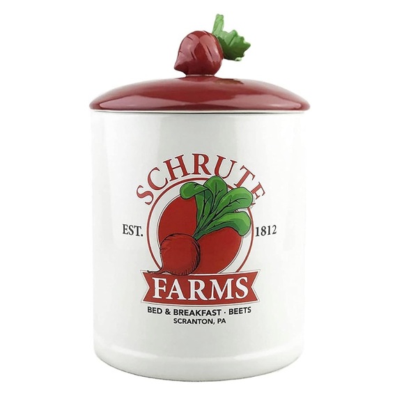 The Office Schrute Farms Est. 1812 Ceramic Canister Cookie Jar, Large - Picture 1 of 5
